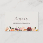 ブルゴーニュオレンジフローラ |ベージュ結婚のウェブサイト エンクロージャーカード (正面)