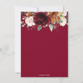 ブルゴーニュオレンジ赤面フローラレシピ花嫁カード サンキューカード (裏面)