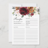 ブルゴーニュオレンジ赤面フローラレシピ花嫁カード サンキューカード (正面)