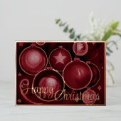 ブルゴーニュオーナメントハッピークリスマス 箔シーズンカード (立ち正面)