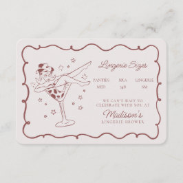 ブルゴーニュカクテル女性のカーボーイランジェリーサイズ挿入 エンクロージャーカード