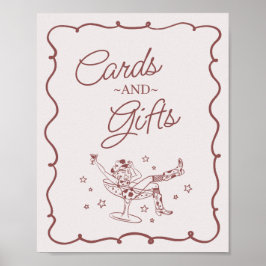 ブルゴーニュカクテル女性のカーボーイロデオカード&ギフト ポスター