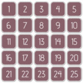ブルゴーニュカスタマイズ可能スクエア数字ステッカー シール (正面)