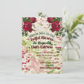 ブルゴーニュカントリーレッド素朴バラブライダルシャワーI 招待状 (スタンド正面)