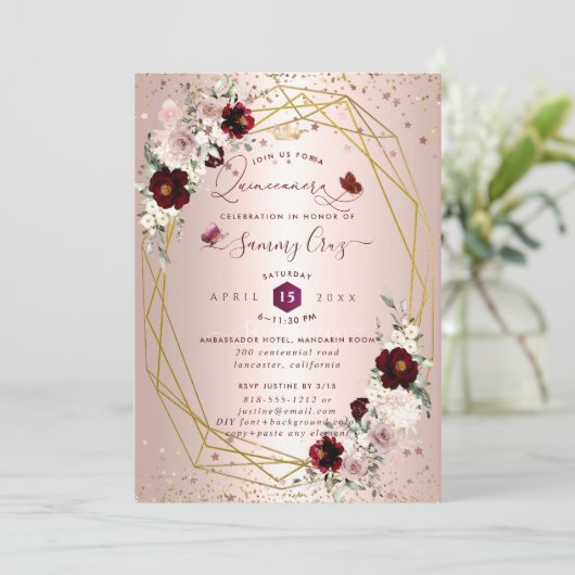 ブルゴーニュキンセアニェラH2フラワーズダスティーバラ赤面I 招待状 (スタンド正面)