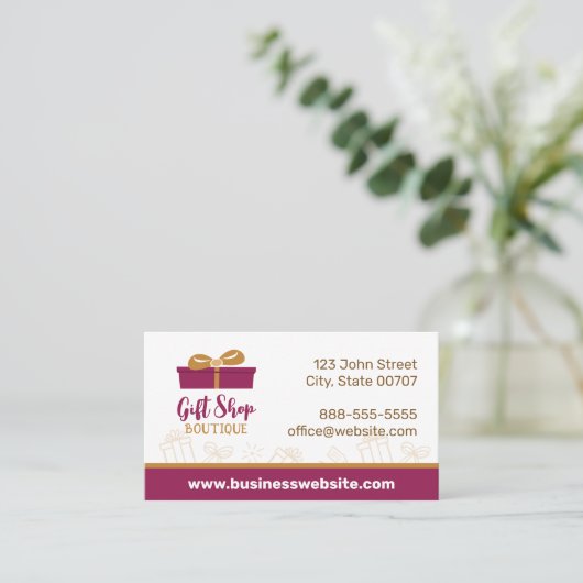 ブルゴーニュギフトショップブティックプレゼント名刺 名刺 (スタンド正面)