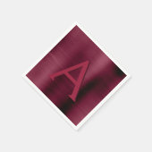 ブルゴーニュクランベリーモノグラム結婚イニシャル スタンダードカクテルナプキン (角)