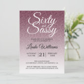 ブルゴーニュグラデーショングリッター60とサッシー60誕生日 招待状 (スタンド正面)