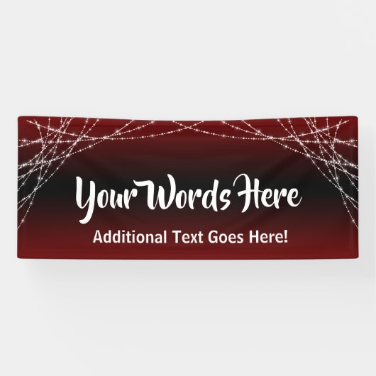 ブルゴーニュグラデーションー&ライトストリングス独自の文字を追加 横断幕 (横)