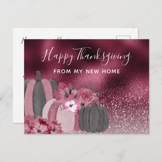 ブルゴーニュグリッターサンクスギビングホリデームービング 案内ポストカード (正面/裏面)