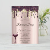 ブルゴーニュグリッタードリップスガラスバラ金ゴールド退職 招待状 (スタンド正面)