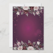 ブルゴーニュグリッターバルーン花キンセアニラ 招待状 (裏面)