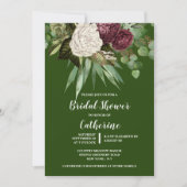  ブルゴーニュグリーンバラフローラダークムーディーグリーン  招待状 (正面)