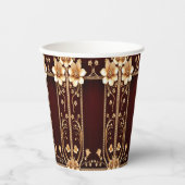 ブルゴーニュゴールデンフラワーズ紙カップ 紙コップ (正面)