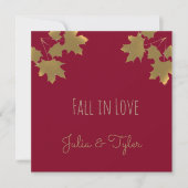 ブルゴーニュゴールデン葉メープル – 愛の秋 招待状 (正面)