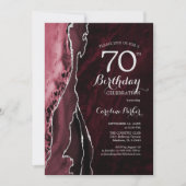 ブルゴーニュシルバーアゲート70誕生日 招待状 (正面)