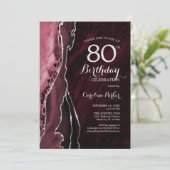 ブルゴーニュシルバーアゲート80誕生日 招待状 (スタンド正面)