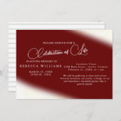 ブルゴーニュシンプルお祝いライフ招待状 招待状 (正面/裏面)