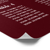 ブルゴーニュシンプルーの書道結婚のシーティングポスター ポスター (角)