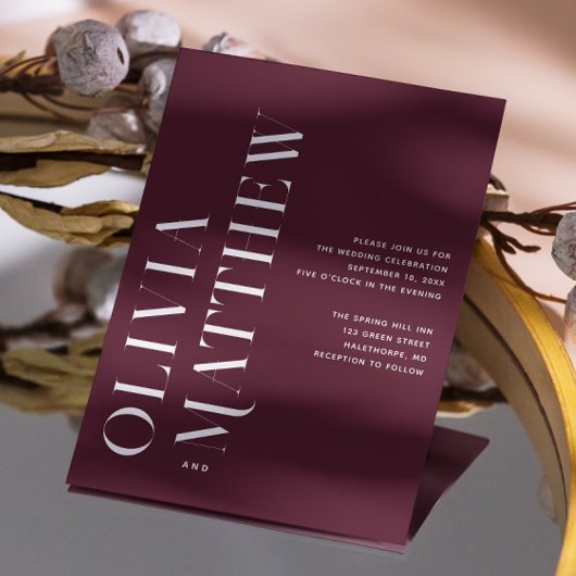 ブルゴーニュシンプルーミニマ結婚リスト+ QR詳細 招待状