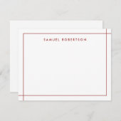 ブルゴーニュシンプルー縁どコーナ正方形ノートカード ノートカード (正面/裏面)