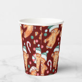 ブルゴーニュジンジャーブレッドマンホリデー紙カップセット 紙コップ (右)