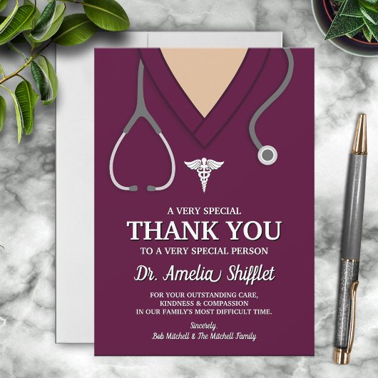 ブルゴーニュスクラブルスメディカルプロフェッショナルありがとう サンキューカード