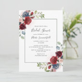 ブルゴーニュスクリプトフローラユーカリブライダルシャワー 招待状 (スタンド正面)