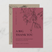 ブルゴーニュスケッチフローラ結婚の感謝 案内ポストカード (正面/裏面)