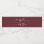 ブルゴーニュスタイリッシュシック結婚ウェルカム ペットボトルラベル (シングルラベル)