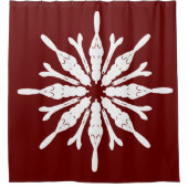 ブルゴーニュスタイリッシューの白い模様 シャワーカーテン (正面)