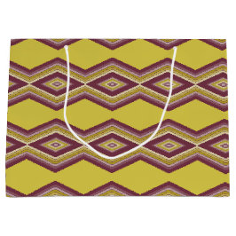 ブルゴーニュスタイリッシュー付き金ゴールド模様 ラージペーパーバッグ