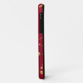 ブルゴーニュスタイリッシュー赤の黄金水玉模様 Case-Mate iPhoneケース (裏面/左)