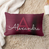 ブルゴーニュステンレススチールモノグラム名&イニシャル ランバークッション (ブランケット)