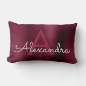 ブルゴーニュステンレススチールモノグラム名&イニシャル ランバークッション (正面)