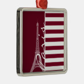 ブルゴーニュストライプーのエッフェル;タワー メタルオーナメント (右)