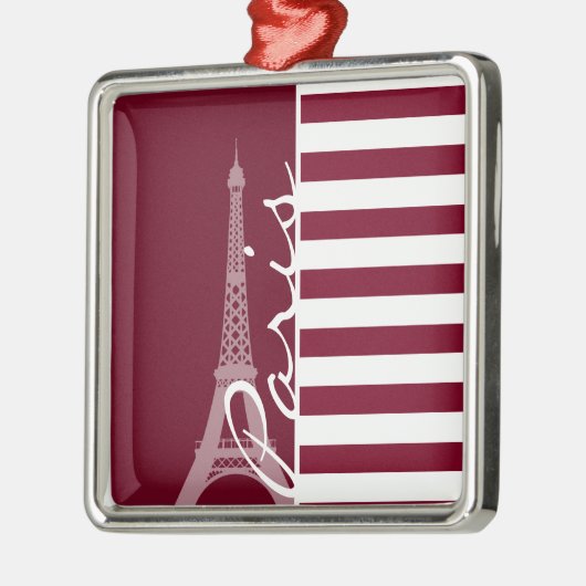 ブルゴーニュストライプーのエッフェル;タワー メタルオーナメント (左)