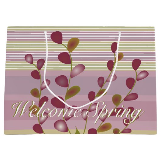 ブルゴーニュストライプー付き模様 ラージペーパーバッグ (正面)