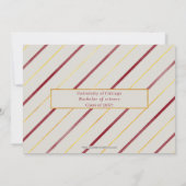 ブルゴーニュストライプ金ゴールドモダン写真卒業 招待状 (裏面)