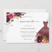 ブルゴーニュスパークルドレスフローラキンセアニェラパーティー 招待状 (正面)