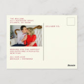 ブルゴーニュタイポグラフィメリークリスマスフォト ポストカード (裏面)