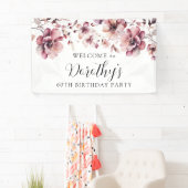 ブルゴーニュダスティピンクフローラ60th誕生日へようこそ 横断幕 (インサイチュ)
