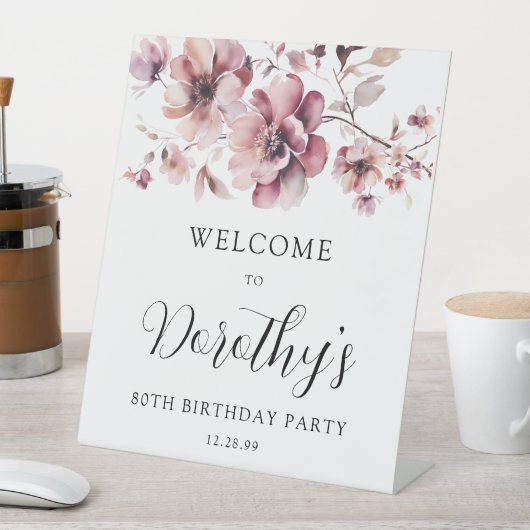 ブルゴーニュダスティピンクフローラ80th誕生日へようこそ 台座サイン (インサイチュ)