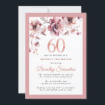 ブルゴーニュダスティー赤面ピンクフローラ60誕生日 招待状<br><div class="desc">この60歳の誕生日パーティエレガントーの招待でフェミニン特別な女性を尊重する。60は大き書いピンク文字である。誕生祝い後を追。お客様の名前もピンク文字で表記されている。赤褐色と埃っぽいピンクの花が上部に美しいフローラスプレーを作る。デザインの間伝統的に、開いた風通しの良い花と文字与えはバイブコンテンポラリーだ。招待と縁どバックは深いほこりっぽいメイブピンク。残念ながら、60の数字は編集できない。もうもし1年お願いだから、カスタムデザインを作って嬉しいよ。</div>