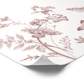 ブルゴーニュトイルフローラベビーシャワー歓迎サイン ポスター (角)