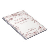 ブルゴーニュトイルフローラレターズ誕生日ガール ノートブック (右側)