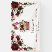 ブルゴーニュトラベルバルーンブライダルシャワーへようこそ 横断幕 (縦)