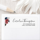 ブルゴーニュネイビーフローラ差出人住所ラベル ラベル (インサイチュ)