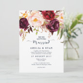 ブルゴーニュネイビーフローラ結婚式招待状 招待状 (スタンド正面)