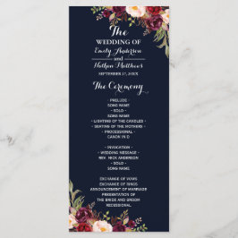 ブルゴーニュネイビーフローラ結婚式 プログラム